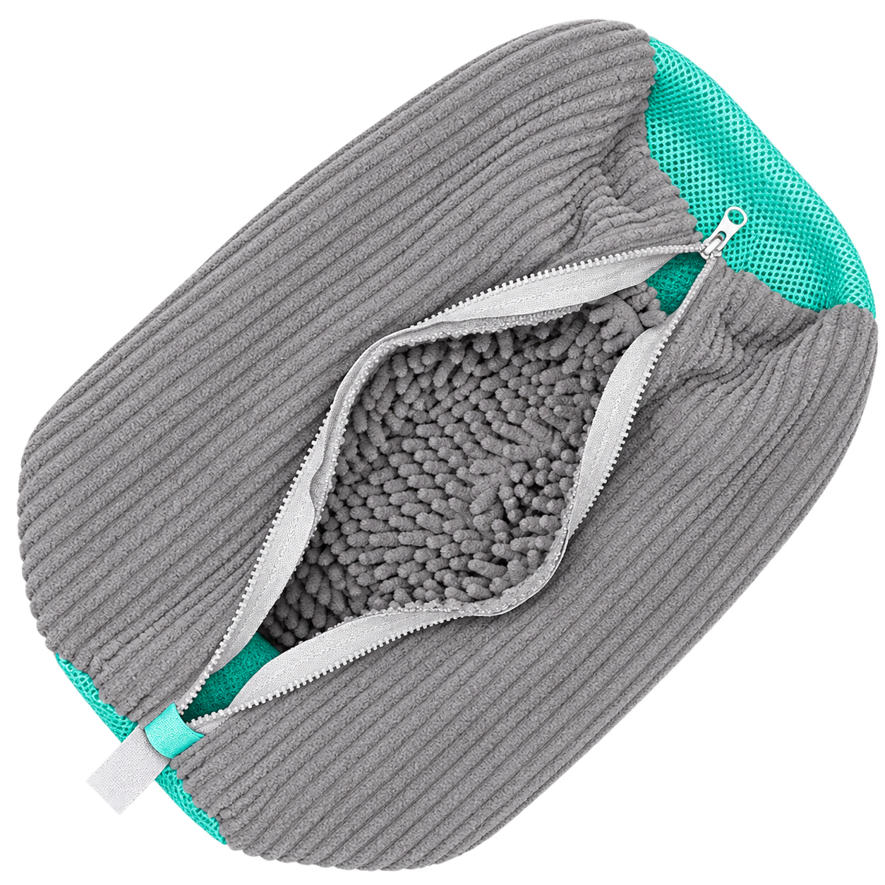 KicksSpin Grey shoe washing bag on transparent background