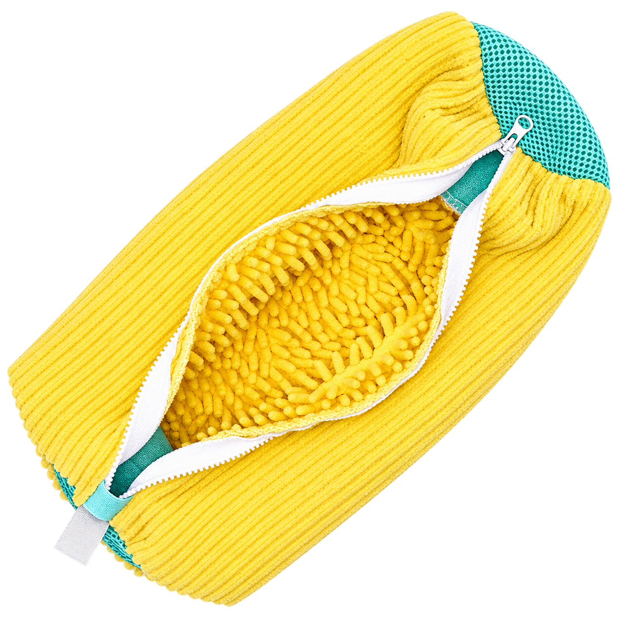 KicksSpin Yellow shoe washing bag on transparent background